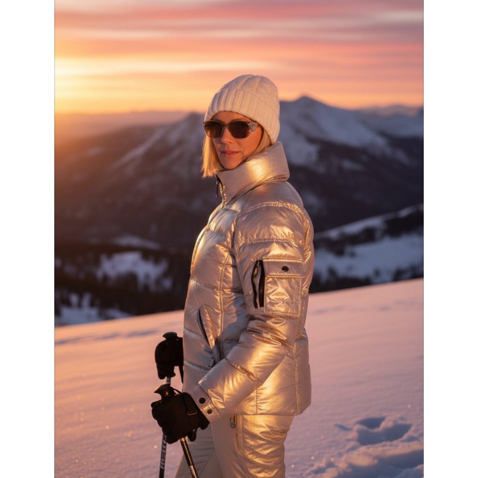 Sam Freestyle Gold Metallic Puffer Jacket